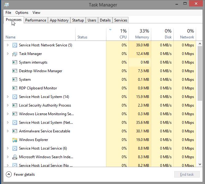 Step 4: Work in the Processes tab of Task Manager. a. Click the Processes tab.