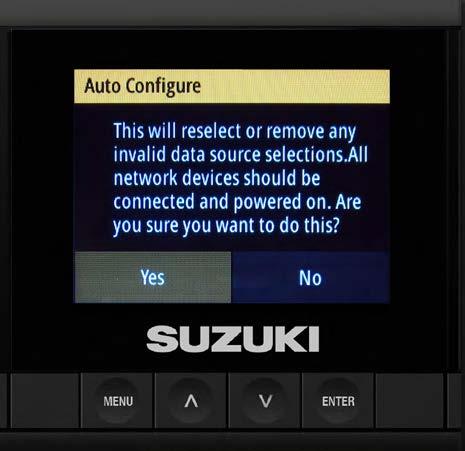 4. A message advises you that this screen re-selects and removes any invalid data source selections, to make sure that all network devices are connected and turned ON. Then select Yes and press Enter.
