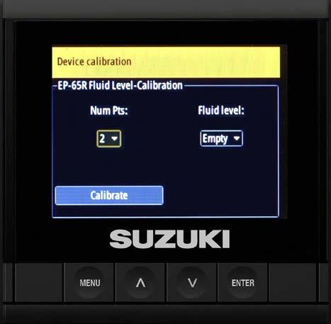 2. The next screen provides you with five steps for calibrating the fluid level sensor: 2.1 Select the number of calibration points. 2.2 Select the tank level to calibrate.