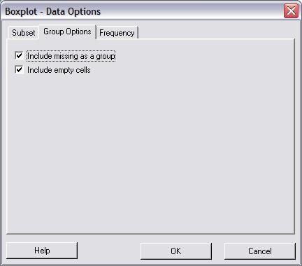 Data Options New Data Options button in graph dialogs