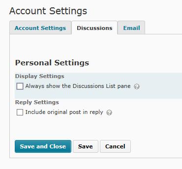Uncheck this box so you do not see the discussions list pane 7.