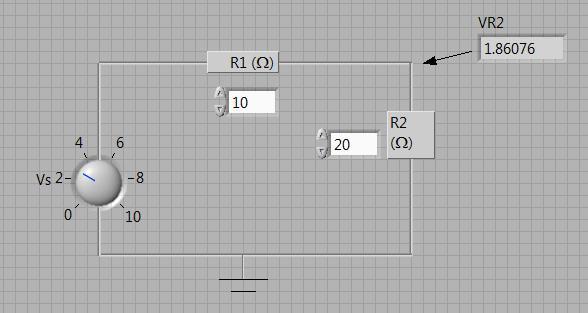 EXERCISE 5 Design a control to find out voltage across resistor R2 from the following circuit.