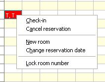 If you right-click this: You have these options: Reservation for today s date Room number A key to the status colors is on the home screen.