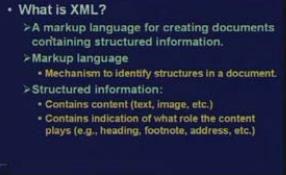 31 UNIT-02/LECTURE-04 extensible Markup Language (XML) : [RGPV/Jun 2011,12(10)], Html is a language using which you can create the web pages. It is a markup language.