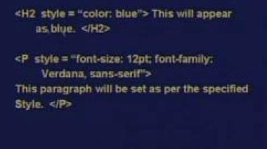 Similarly for paragraph p, I can specify font size 12, font family verdana sans serif, I can specify.
