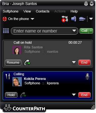 Bria 3.0 for Windows User Guide Retail Deployments Placing another Call To place a new call (without hanging up on the current call), simply place the call in the normal way.