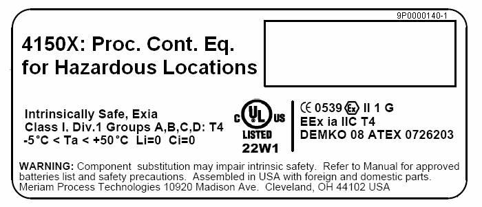 6 HAZARDOUS AREA USE 6.1 Intrinsically Safe Operation The Mobility DHH801-MFC12B1 and DHH801-MFC22B1 HART Communicators include ATEX certification for Intrinsically Safe operation.