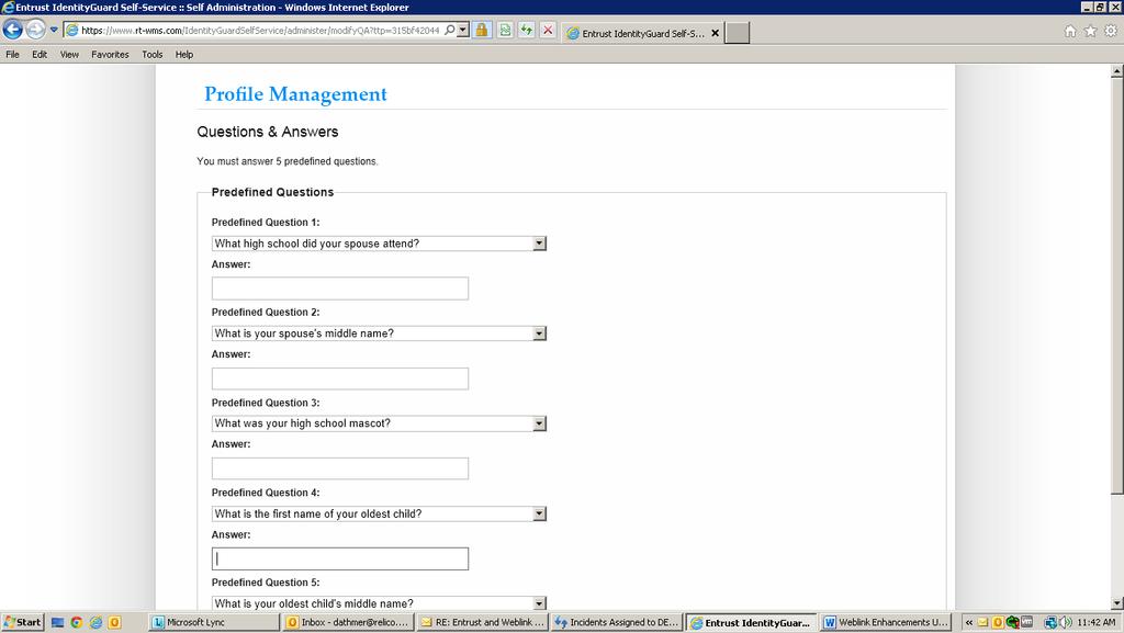 I d like to change my questions and answers pairings You can change your security questions
