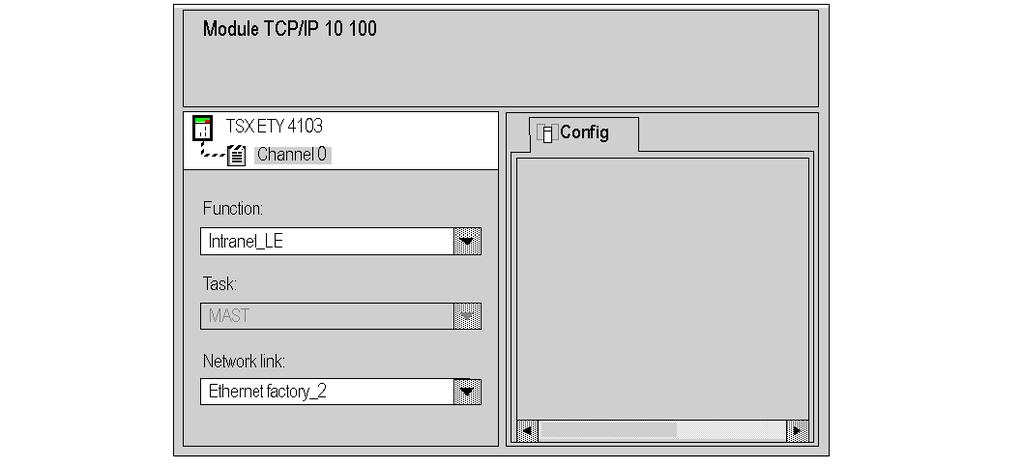 Programming an Ethernet Network Step Action 3 In the Function zone, select the network to be associated with the card.