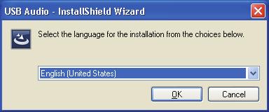 o Installing the dedicated driver (Windows OS only) 4 Install the driver. A Select the language to use for the installation. B Click OK.