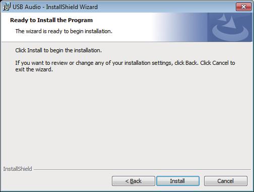 F Click Install on the installation start dialog.