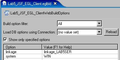 Build Parts Linkage Options Build Part Editor Example 1 EGL Build File Switch Views between