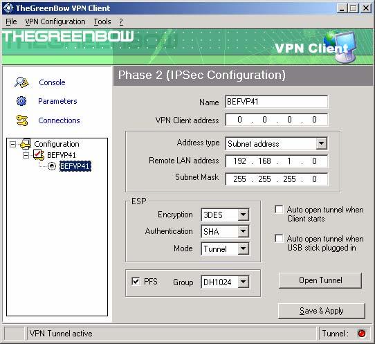 3.2 VPN Client Phase 2 (IPSec) Configuration You may define a static virtual IP address here. If you use 0.0.0.0, you will have error Local-ID is missing.