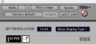 Dither and Output Bit Resolution Dither has two user-selectable settings for optimizing its operation: Bit Resolution Use this pop-up menu to choose one of three possible resolutions for the Dither