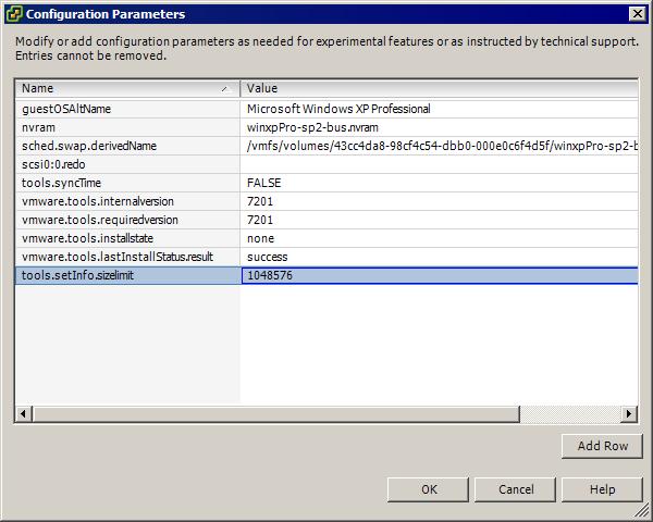 ESX Server 3 Configuration Guide 3 Click Options > Advanced > Configuration Parameters to open the Configuration Parameters dialog box.
