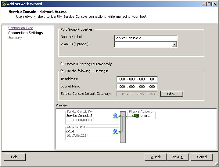 ESX Server 3 Configuration Guide 4 On the Ports tab, click Add. 5 As a connection type, select Service Console and click Next.