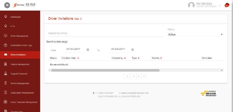 3.9 Driver Invitations 3.9.1 How to verify driver invitation status This section sets out information about the Driver Invitations process. Click Driver Invitations in the left menu.