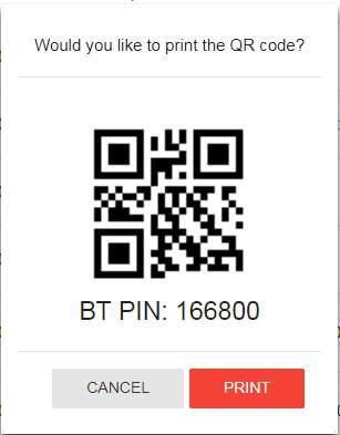 3.11.2 How to print a new QR Code label and Bluetooth PIN If you want to print a new QR code label,