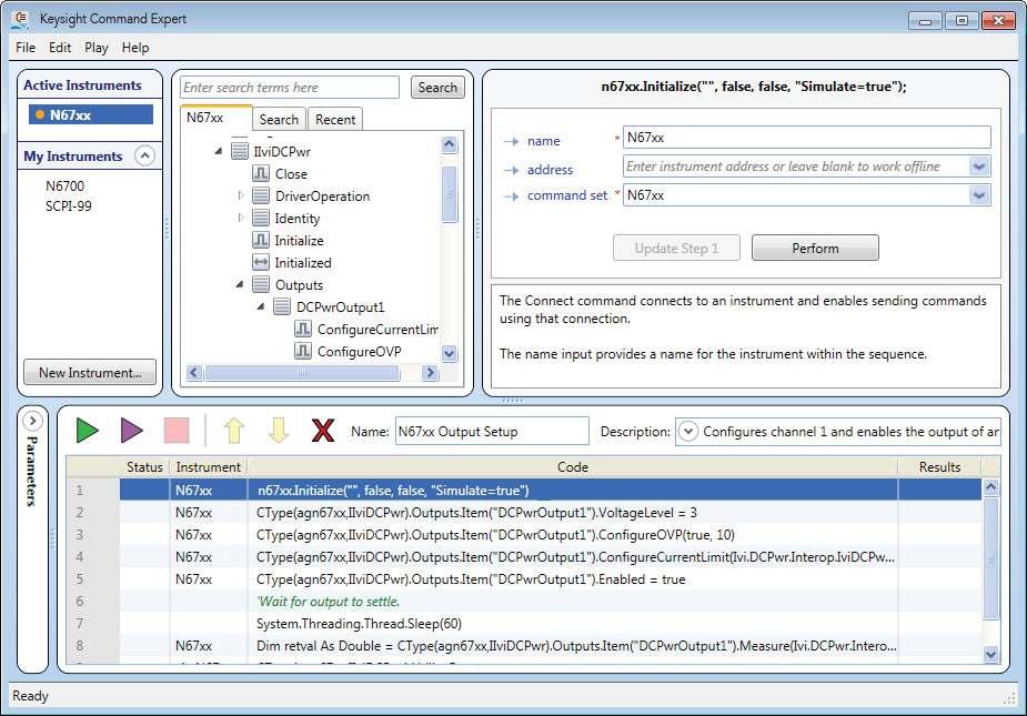 Using IVI-COM If you prefer, you can use IVI-COM commands instead of SCPI commands. Command Expert has a number of IVI-COM examples and the operation is very similar to SCPI.