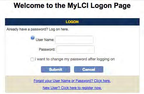 Register MyLCI (1/5) New user of MyLCI - Before you can