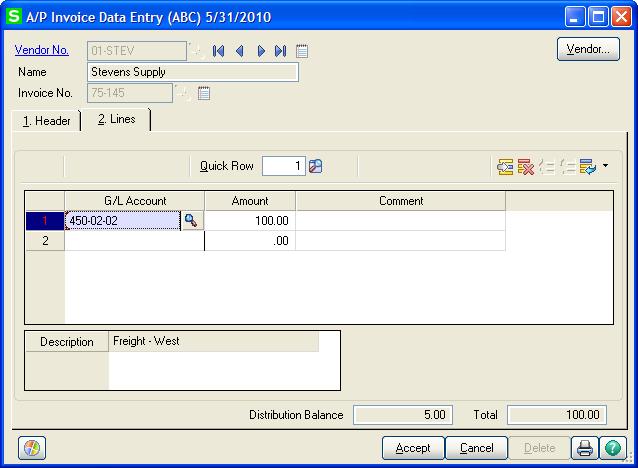 Invoice 75-145 has the following settings: On the Invoice Data Entry Header tab, the WI MIL tax schedule is selected.