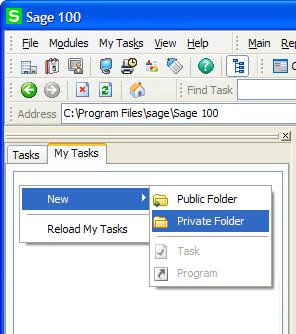 Classic Desktop Private Tasks Private task folders are available to individual users and can only be accessed on the workstation from which they are created.