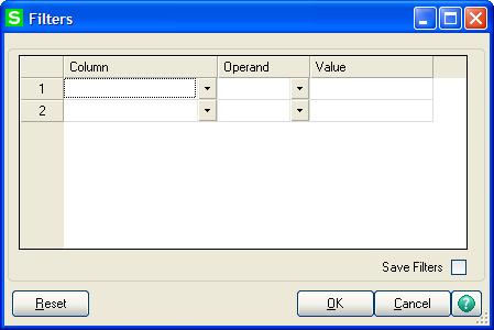 Using the Lookup's Basic Features To filter the lookup criteria NOTE Filters that are defined in the User Lookup Wizard and Lookup Customization Wizard also appear in this window.