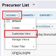 In the customization form that appears, you will see a Selected Fields column that shows the fields that are currently displayed.