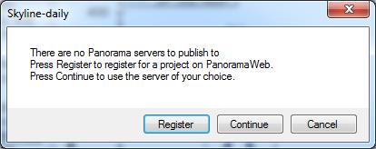 Publish to Panorama button Publish to Panorama. in the toolbar, as shown below.