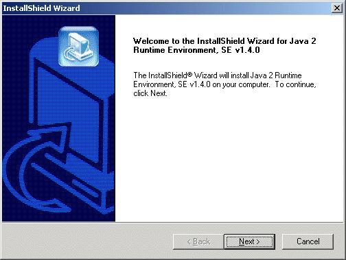 Figure 113. InstallShield Wizard for Java 2 Runtime Environment Dialog Box 3. Click Next. 4. Select the appropriate Locale and Region from the corresponding dialog boxes, and then click Install.