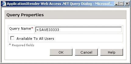 3. Click Save. Renaming a Saved Query You can rename any of your saved queries. To rename a saved query: 1.