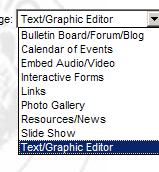 choose various items to have on your page by choosing from the drop down menu Step 9: Choices