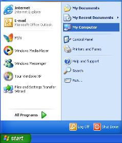 7. Using your mouse, open the [START] menu on the lower left corner of the screen and access the [My