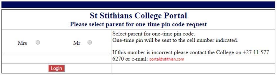 If your cell phone number has changed, you will need to contact us at portal@stithian.com or on +27 11 577 6270 to update your number.