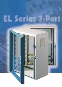 Design Wallmount panel for 19" or metric components. Cover has vent slots for ventilation through convection, also accepts fans. Viewing door or sheet steel door with lock for access from front.