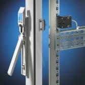 With the door closed and the swing lever in position, locking is activated by switching on the lock magnet. For monitoring the door an access sensor is required.