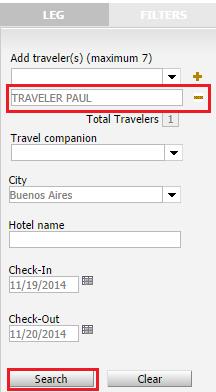 It is mandatory to fill in the traveler field to search for availability: Click on the "Magnifying Glass" icon to