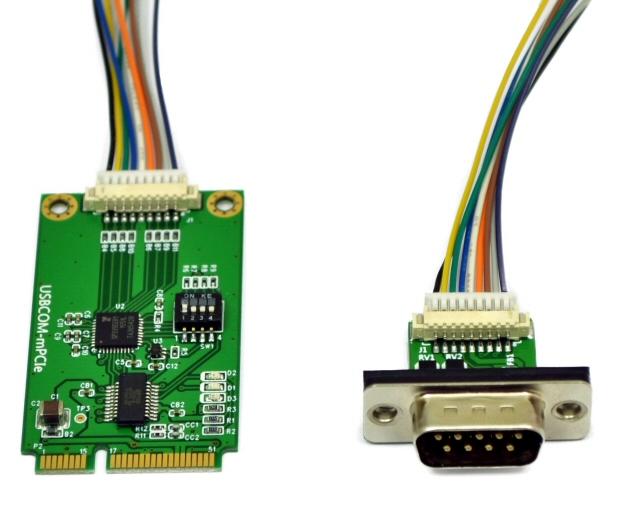 2 Introduction 2.2.7. USB-COM Plus mpcie The USB-COM Plus mpcie is a PCI Express Mini add-on card, for installation into a PC.