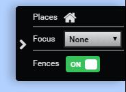 dropdown list. Then the map will then show only the fences for that device.