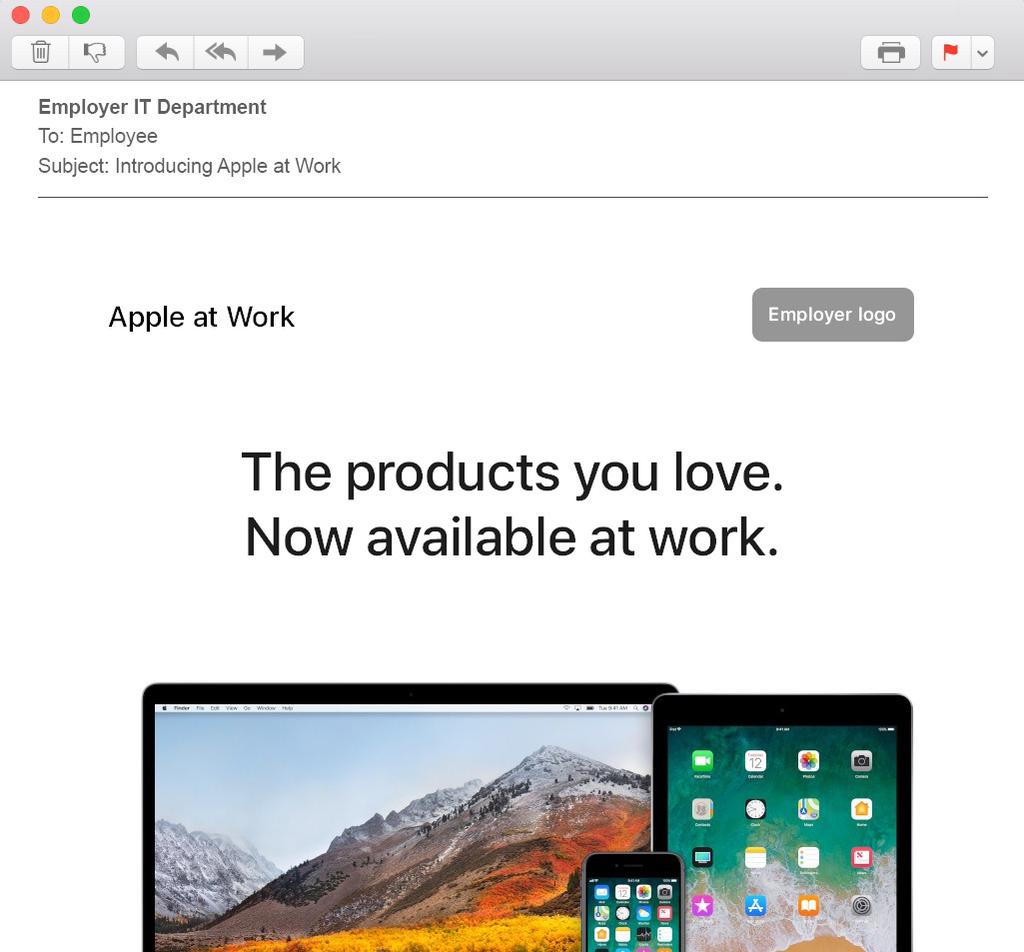 Introduction Program overview Design guidelines Company branding Apple at Work lockup Keep the Apple at Work lockup and your logo at opposite sides of