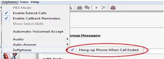 Using the Agent Station Configuring the Ring-to Option Best Practice. To ensure that your Agent station is configured correctly, un-check that Hang Up Phone feature.