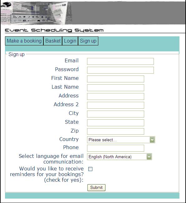 The Client Sign-up Details Page Figure 2-5 The Client Sign-up Details Page The Client Sign-up Details Page (Figure 2-5) requires new clients to provide the following information to complete the