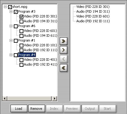 Figure 8. Demux Mode Dialog Box 2. Click Load. 3. Select the folder and then the file you want to demux. To open the file click the Output button or double-click the file name. 4.
