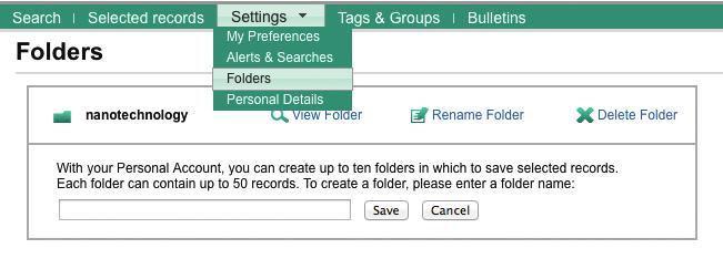 Settings Saved Searches The Save Search icon is located toward the top of any Engineering Village search results page.