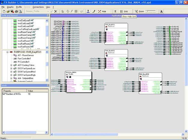 Figure 65: FX Builder Control Application and Network Profile Use FX Builder to build the control application that the FX07 controller executes when downloaded into the controller.