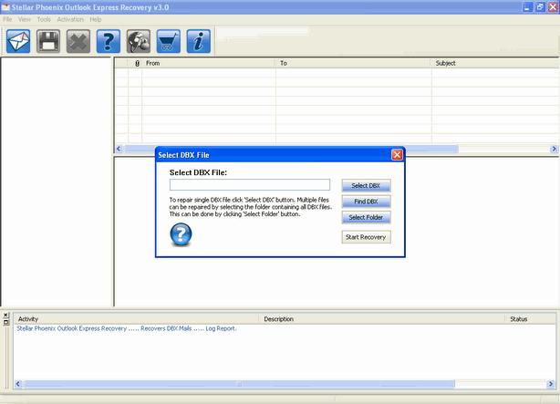 Recovering Single.dbx File User can recover a single or multiple.dbx files by using the Stellar Phoenix Outlook Express Recovery software. If the storage location of the.