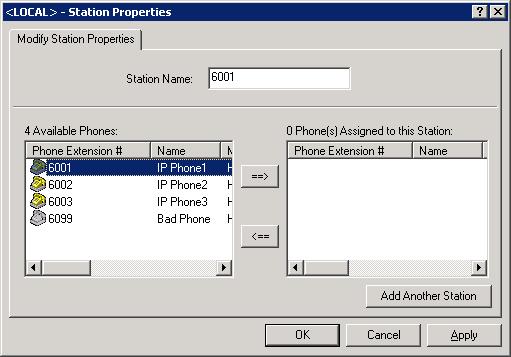 The Station Properties screen is displayed next. For each agent workstation, enter the Station Name.