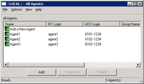 The All Agents screen is displayed and updated with the newly added agent, as shown below.