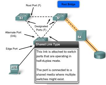 A port that operates in full-duplex is assumed to be point-topoint, while a half-duplex port is considered as a shared port by default.