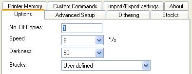 Printer driver properties Any changes in the printer settings dialog box will be saved to the label and applied to future print actions.